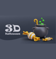 Cute Poster For Halloween Mockup With 3d