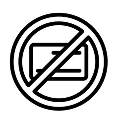 No Credit Card Thick Line Icon