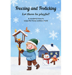 Pinterest Template With Children Enjoy Winter