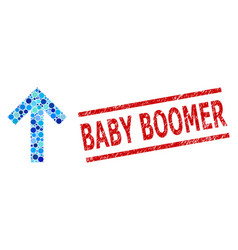 Scratched Baby Boomer Stamp And Arrow Up