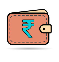 Wallet Rupee Icon Shadow Finance Flat Symbol