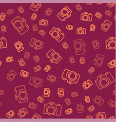 Brown Line Photo Camera Icon Isolated Seamless