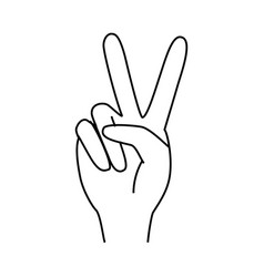 Peace With Human Hand Showing V Sign As Symbol