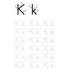 Printable Letter K Alphabet Tracing Worksheet