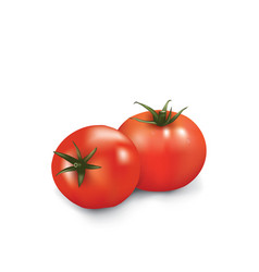 Two Tomatoes On White Background