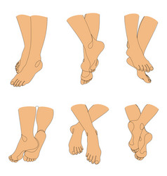 Collection Silhouettes Of Human Legs Feet In A