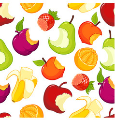 Half Eaten Fruits Seamless Pattern