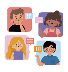 Hand Drawn Flat People Talking