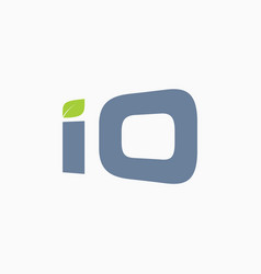 Initial Letter Io Font 3d Zoom Green Fresh Leaf