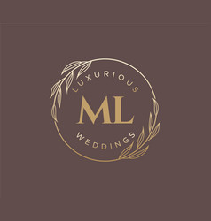 Ml Initials Letter Wedding Monogram Logos