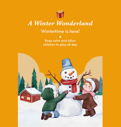 Pinterest Template With Children Enjoy Winter