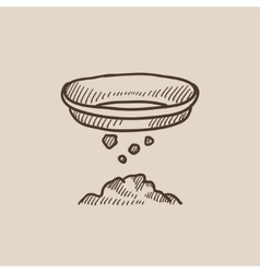 Bowl For Sifting Gold Sketch Icon