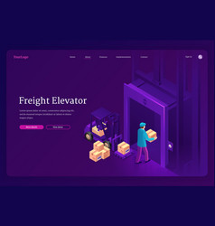 Freight Elevator Isometric Landing Cargo Lift