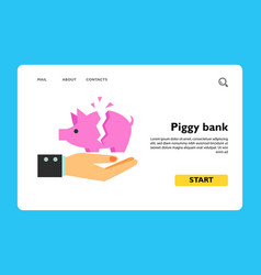 Hand Holding Broken Piggy Bank Icon