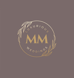 Mm Initials Letter Wedding Monogram Logos