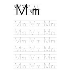 Printable Letter M Alphabet Tracing Worksheet