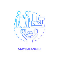 Stay Balanced Blue Gradient Concept Icon