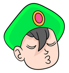 Aladin Head Wearing A Green Turban With Lips