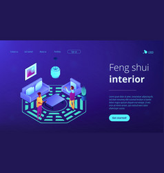 Feng Shui Interior Isometric 3d Landing Page