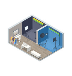 Isometric Modern Photo Studio With Professional