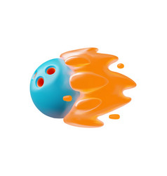 3d Bowling Ball Flying Through The Air With Flame