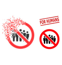 Dust Pixel Forbidden People Crowd Icon And Grunge