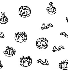 Mandarin Citrus Fruit Seamless Pattern