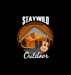 Stay Wild Outdoor Retro Vintage Design Landscape