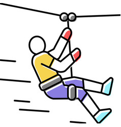 Zip Lining Color Icon