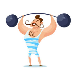 Circus Strongman Lifting Barbell