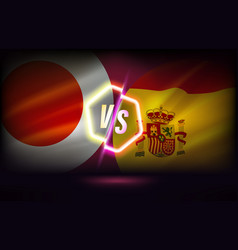 Japan Versus Spain Game Template 3d With Neon