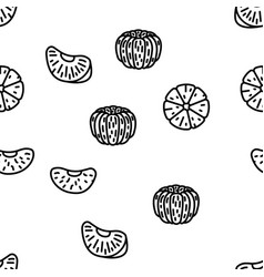 Mandarin Citrus Fruit Seamless Pattern