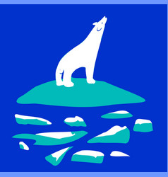 Polar Bear On A Melting Ice Floe