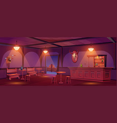 Wild West Pub Interior With Furniture And Decor