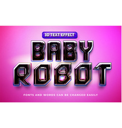 Baby Robot 3d Editable Text Effect Style