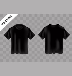 Black Blank T-shirt Realistic Mockup Front