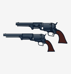 Two Revolver Pistols Isolated