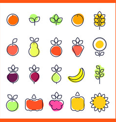 Veggies Icon Set Simple Modern Style Icons