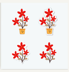 Cartoon Flower Sticker Clipart Png Images