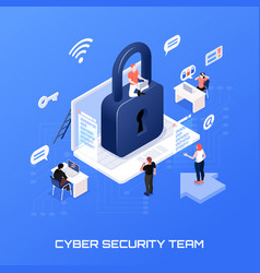 Cyber Security Isometric Concept