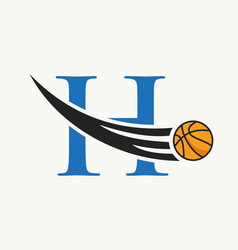 Initial Letter H Basketball Logo Concept With