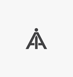 Ai Or Ia Letter Logo People Concept Isolated