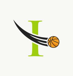 Initial Letter I Basketball Logo Concept With