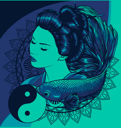 Japanese Geisha With Betta