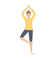 Morning Yoga Icon Cartoon Sport Exercise