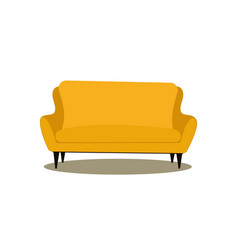 Yellow Sofa On Black Legs