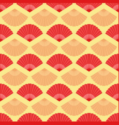 Chinese Red Fan Repeat Pattern Design