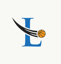 Initial Letter L Basketball Logo Concept With