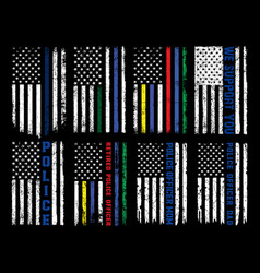 Usa Cops Blue Line Grunge Police Flag T-shirt