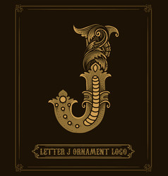 Vintage Ornament Logo Letter J - Logo